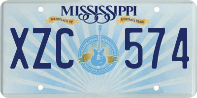 MS license plate XZC574