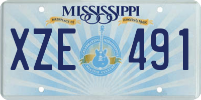 MS license plate XZE491