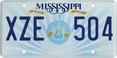 MS license plate XZE504