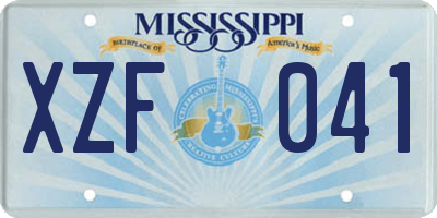 MS license plate XZF041
