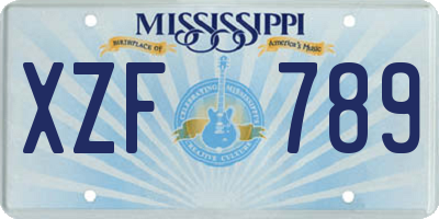 MS license plate XZF789