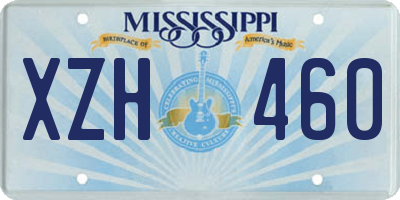 MS license plate XZH460
