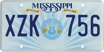 MS license plate XZK756