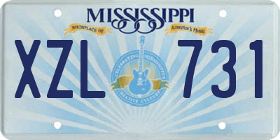 MS license plate XZL731