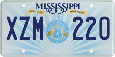 MS license plate XZM220