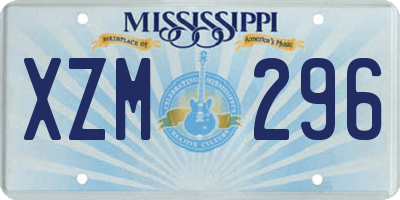 MS license plate XZM296