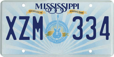 MS license plate XZM334