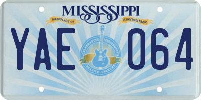 MS license plate YAE064