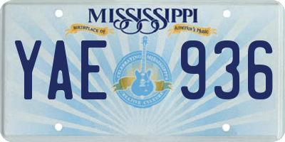 MS license plate YAE936