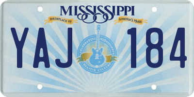 MS license plate YAJ184
