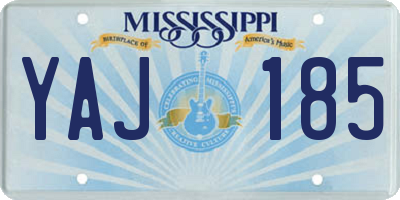MS license plate YAJ185