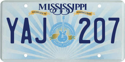MS license plate YAJ207