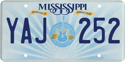 MS license plate YAJ252