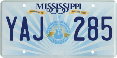 MS license plate YAJ285