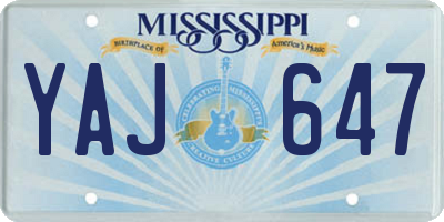 MS license plate YAJ647
