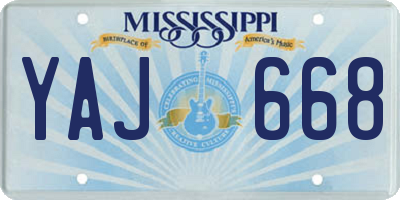 MS license plate YAJ668