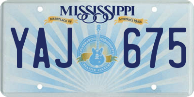 MS license plate YAJ675