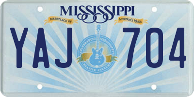 MS license plate YAJ704