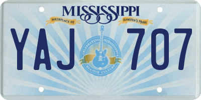 MS license plate YAJ707