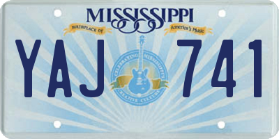 MS license plate YAJ741