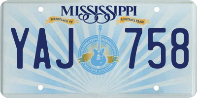 MS license plate YAJ758