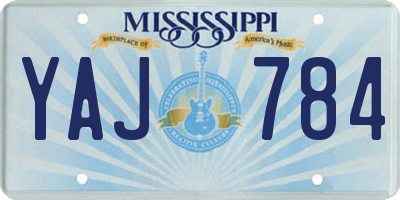 MS license plate YAJ784