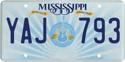 MS license plate YAJ793
