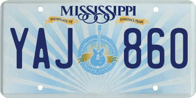 MS license plate YAJ860