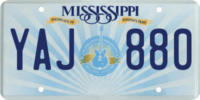 MS license plate YAJ880
