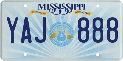MS license plate YAJ888
