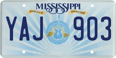 MS license plate YAJ903