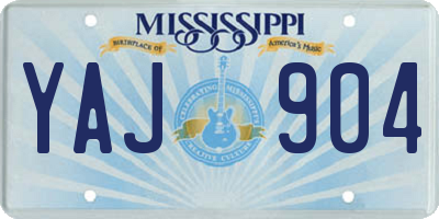 MS license plate YAJ904