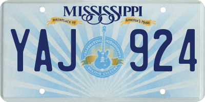 MS license plate YAJ924