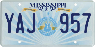 MS license plate YAJ957