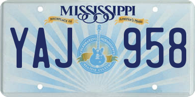 MS license plate YAJ958