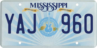 MS license plate YAJ960