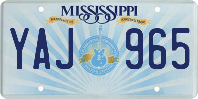 MS license plate YAJ965