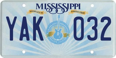 MS license plate YAK032