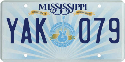 MS license plate YAK079