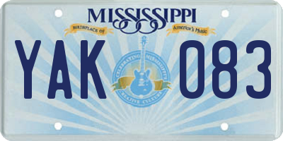 MS license plate YAK083