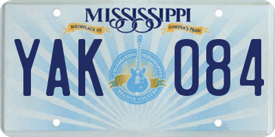 MS license plate YAK084