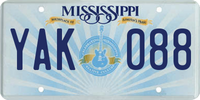 MS license plate YAK088