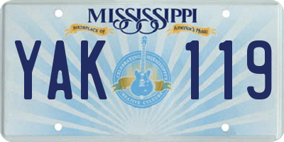 MS license plate YAK119