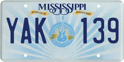 MS license plate YAK139