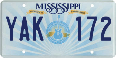 MS license plate YAK172