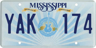MS license plate YAK174