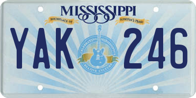 MS license plate YAK246