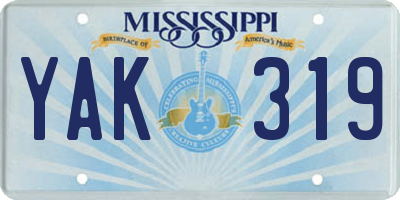 MS license plate YAK319