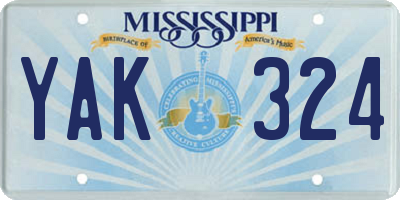 MS license plate YAK324