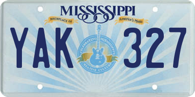 MS license plate YAK327